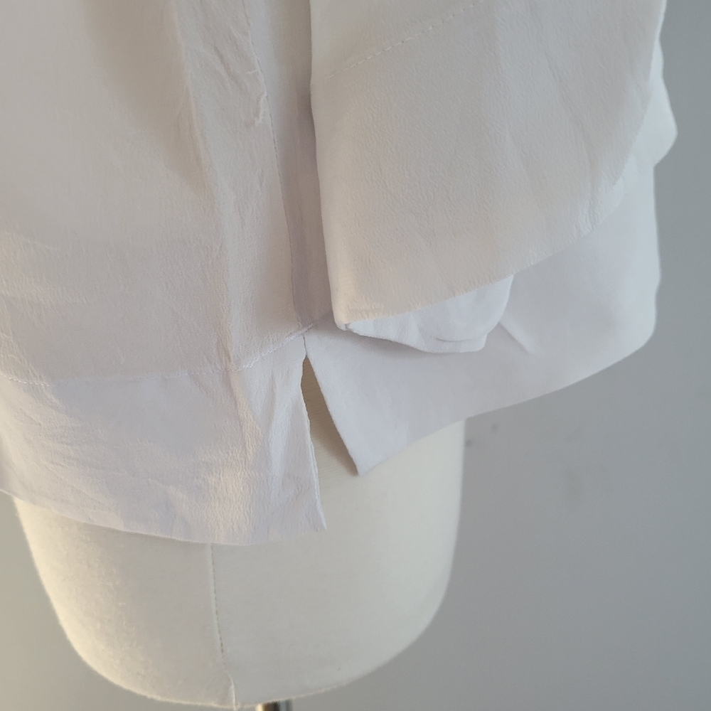 Everlane The Clean Silk V Neck ¾ Sleeve Blouse 6 - Picture 8 of 11